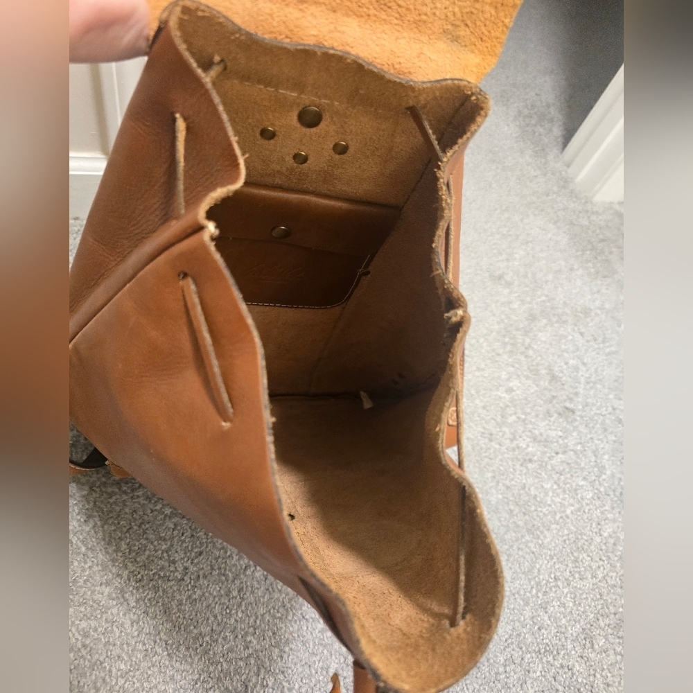 Patricia Nash Vintage Leather Backpack Tan Boho Travel Vacation Western Cottage - Picture 12 of 16